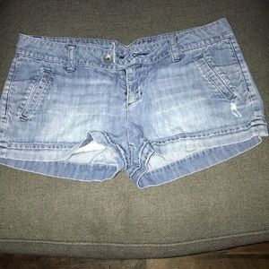 AEO distressed denim shorts